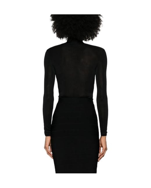 Self-Portrait Black Knitted Bodysuit With Cutout Details