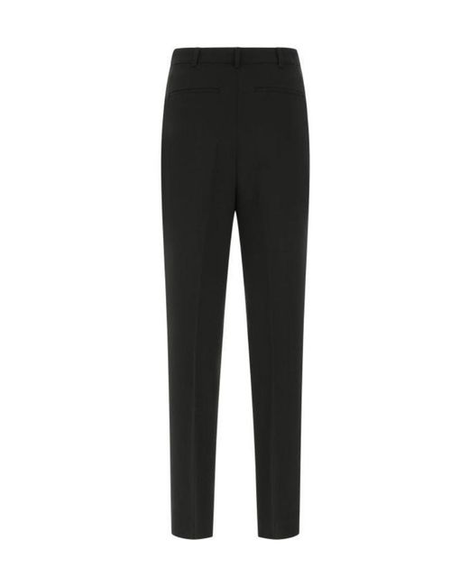 Tory Burch Black Front-Pleat Trousers