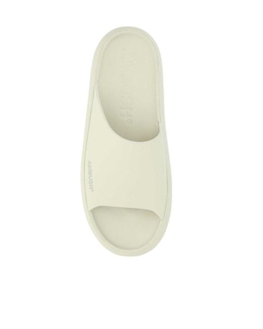 Ambush White Logo Detailed Open Toe Sliders for men