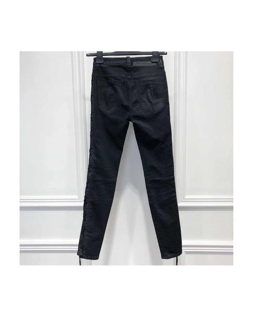 Unravel Project Black Side-Laced Jeans