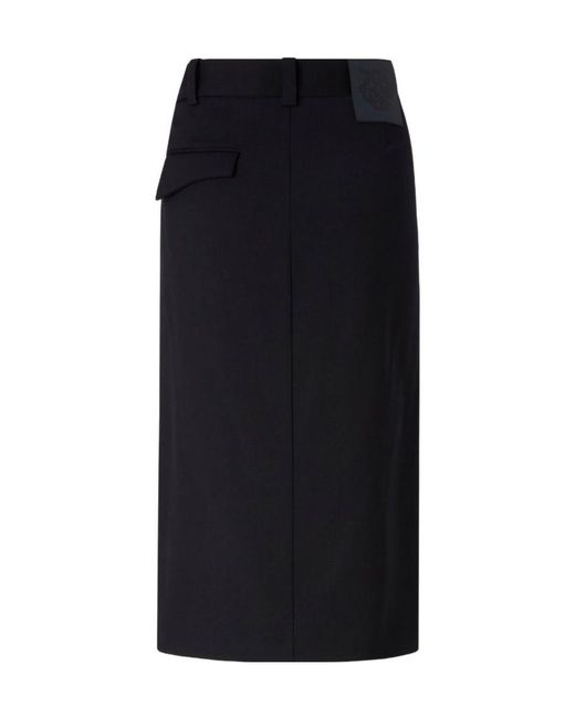 Pinko Blue Wrap-Front Button-Detail Skirt