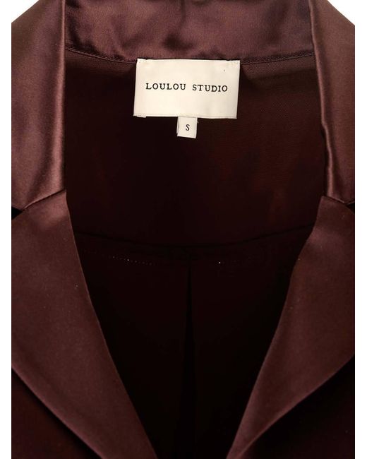 Loulou de Saison Red Oyat Long-Length Satin Shirt