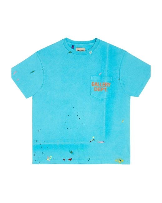 GALLERY DEPT. Blue Solid Color T-Shirt for men