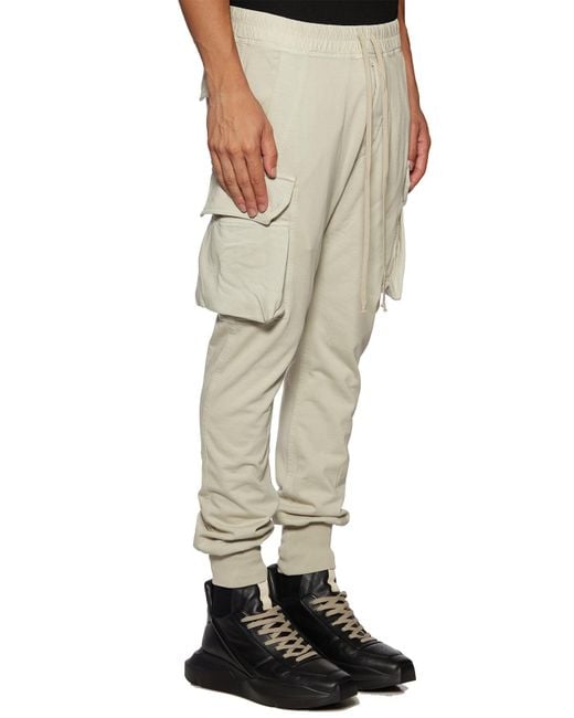 Rick Owens Natural Drawstring Organic Cotton Track Pants for men
