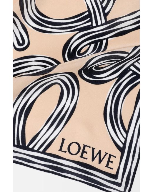 Loewe Metallic Anagram-Print Silk Scarf