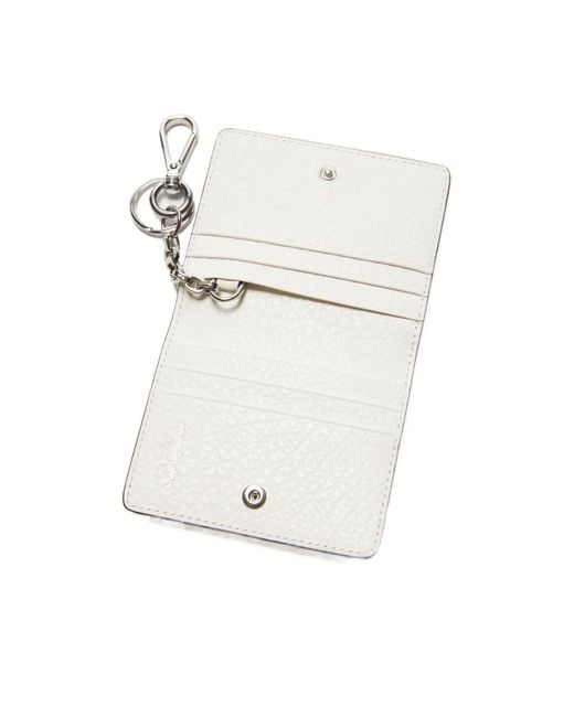 Acne White Logo Detailed Bi-Fold Card Case for men