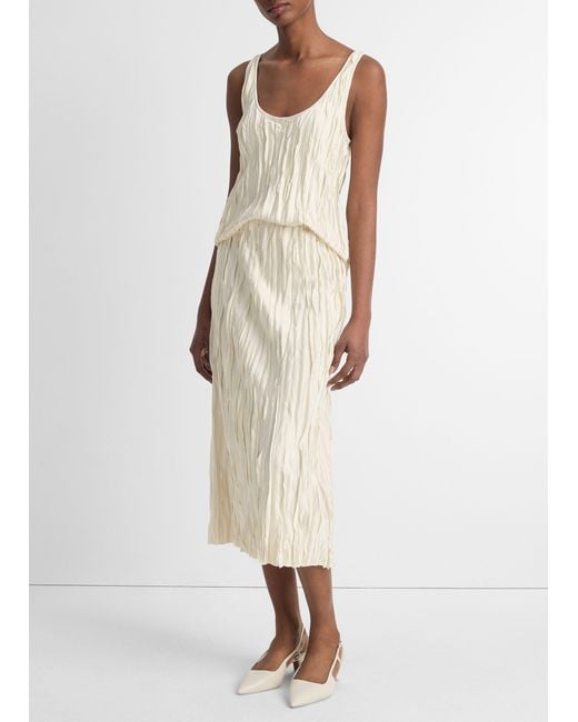 Vince Natural Crushed Satin Bias Skirt