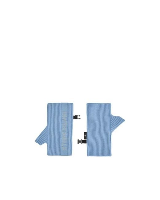 Stone Island Blue Logo Gloves for men