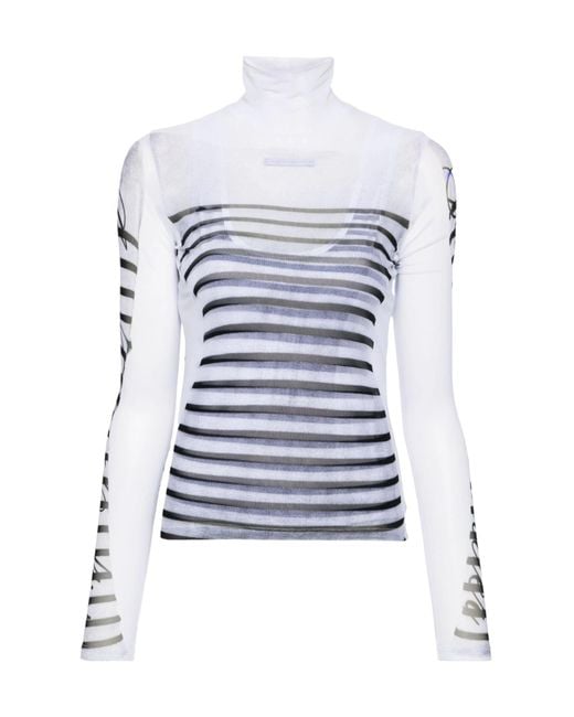 Jean Paul Gaultier White The Marinière Top