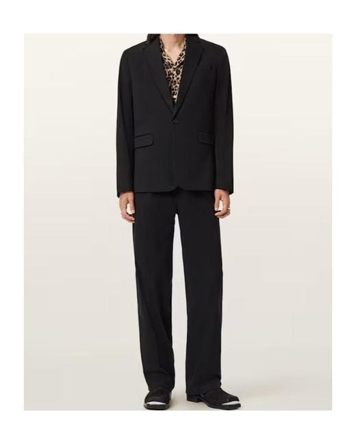 AllSaints Black Rebel Raw Edge Blazer for men