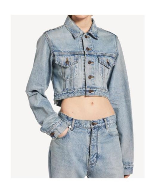 Balenciaga Blue Denim Cropped Jacket