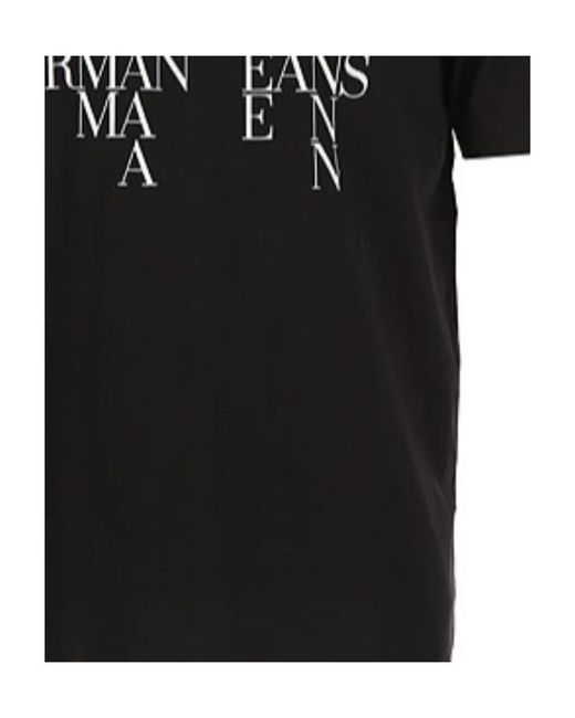 Armani Jeans Black Logo Printed Pattern T-Shirt for men