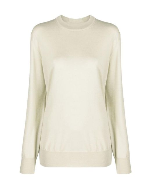 Jil Sander White Lightweight Crewneck Jumper