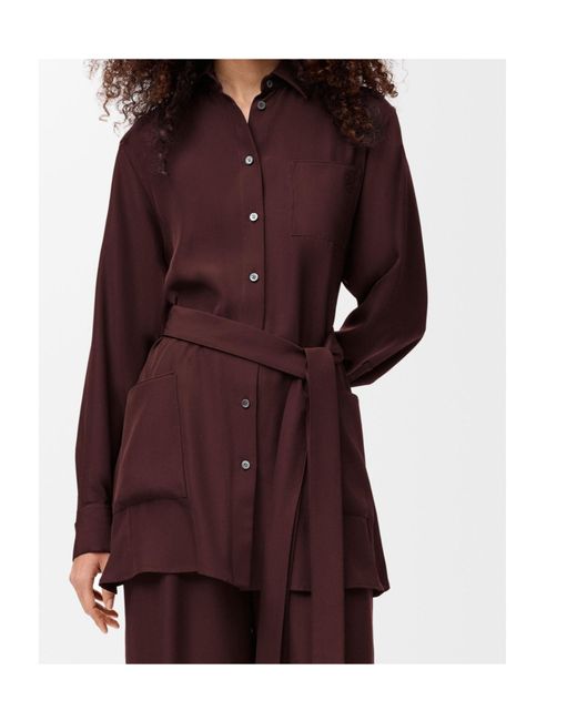 Loewe Red Belted Pocket Shirt Top