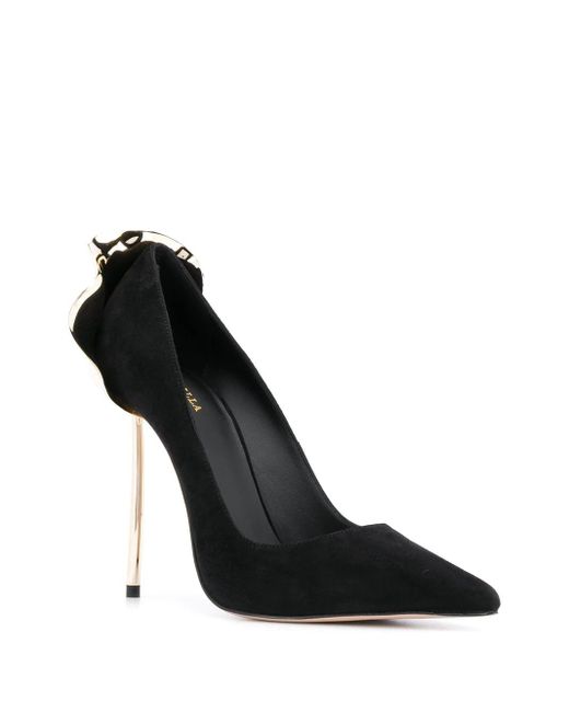 Le Silla Black Petalo Pointed Toe Pumps