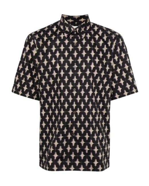 Dries Van Noten Black Short-Sleeved Shirt for men