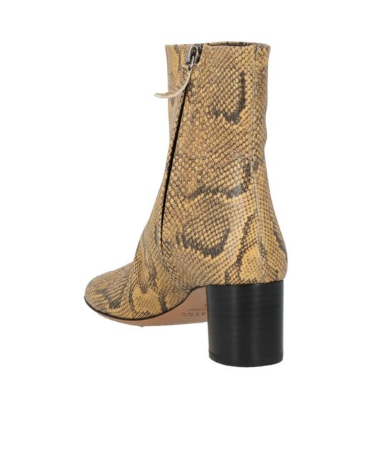 Isabel Marant Brown Snake Print Ankle Boots