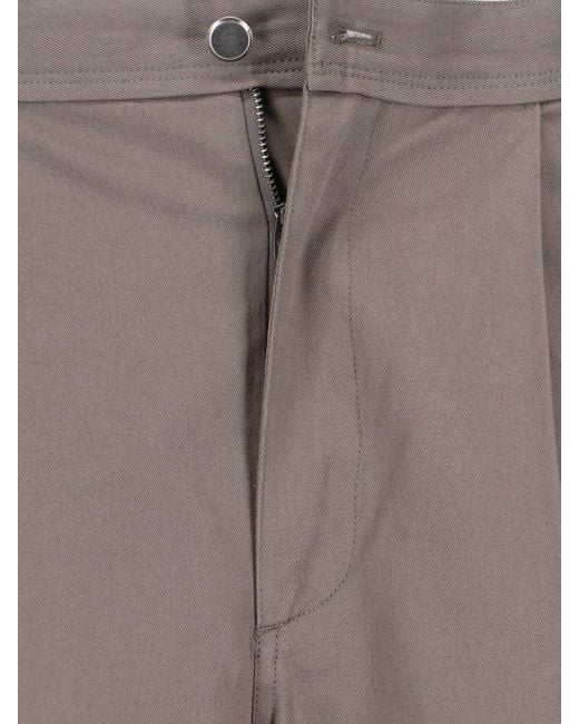Low Classic Gray Pleated Straight-Leg Pants