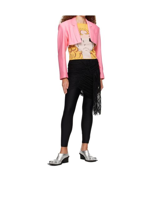 Pushbutton Black Layered Skirt