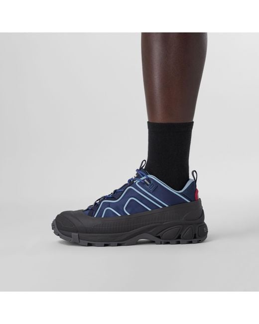 Burberry Blue Arthur Two-Tone Sneakers for men