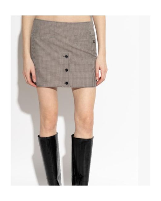 Courreges Gray Houndstooth Pattern Short Skirt