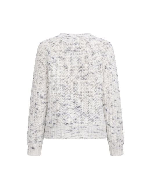 Boss White Textured Jumper