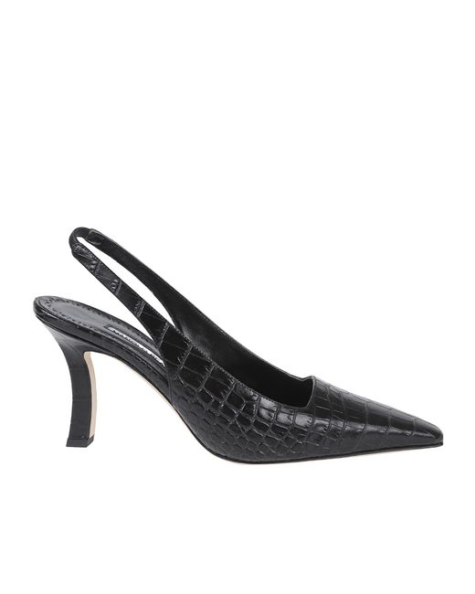 Manolo Blahnik Black Pointed-Toe High-Heeled Sandals