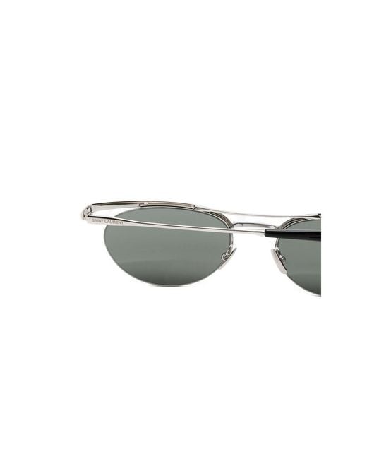 Saint Laurent White Eyewear Sl 862 Oval Frame Sunglasses