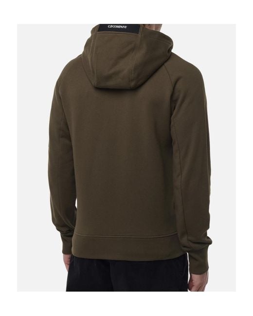 C P Company Green Zippered Hoodie for men