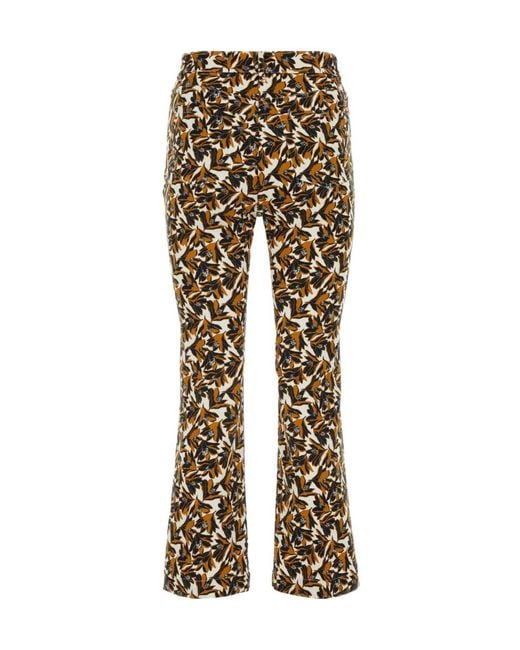 Weekend by Maxmara Natural All-Over Patterned Flared Pants