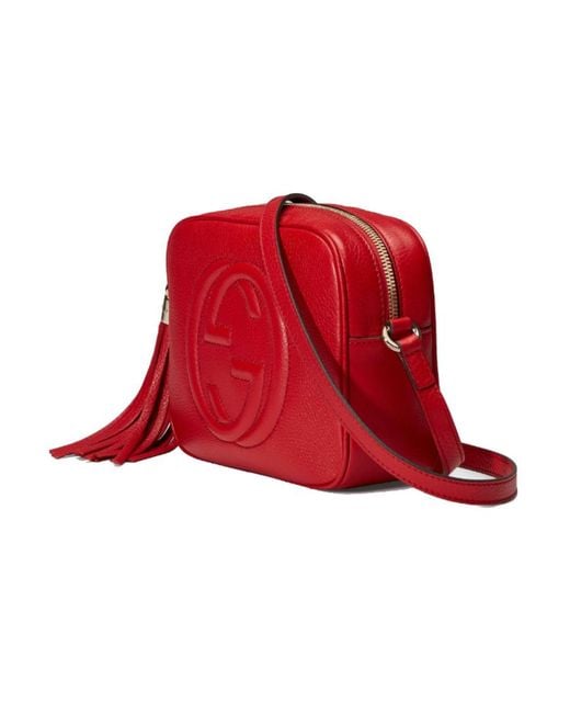 Gucci Red Soho Disco Small Leather Shoulder Bag