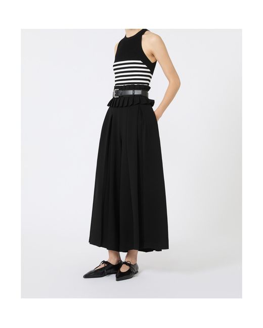 Max Mara Black Viscose Yarn Top