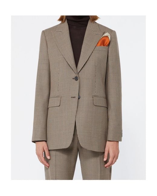 Max Mara Natural Caro Houndstooth-Pattern Tailored Jacket