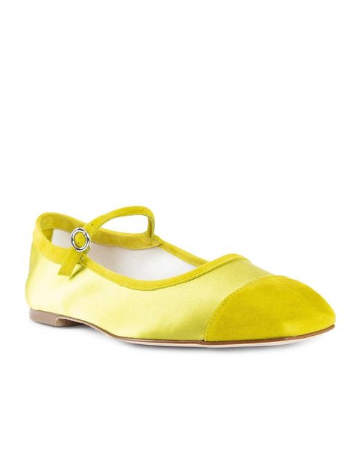 Aeyde Yellow Square Toe Flats