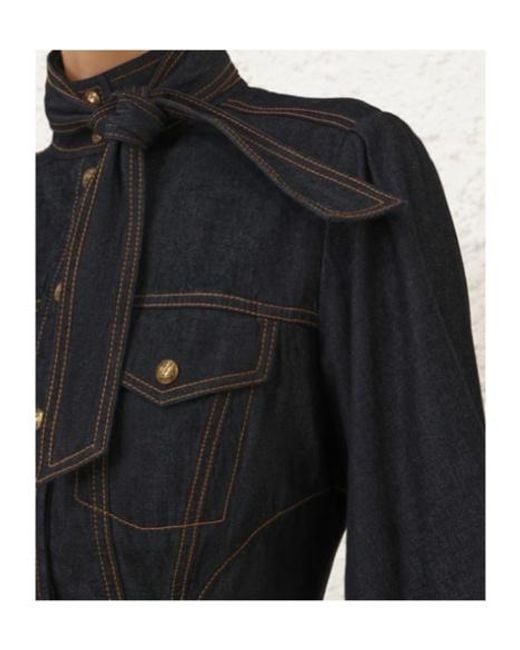 Zimmermann Black Denim Fitted Shirt