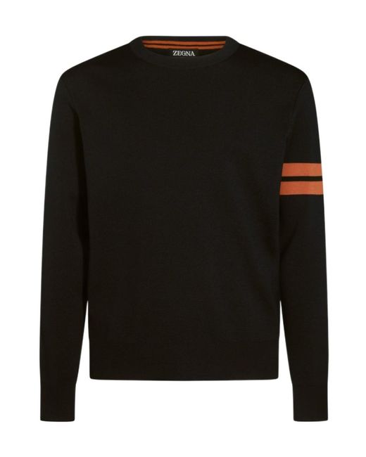 Zegna Black Long-Sleeved Sweater for men