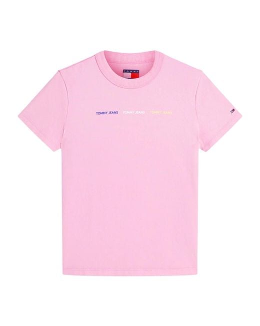 Tommy Hilfiger Pink Repeat Logo Washed Jersey T-Shirt