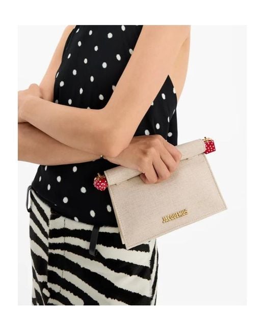 Jacquemus Natural Logo Plaque Clutch Bag