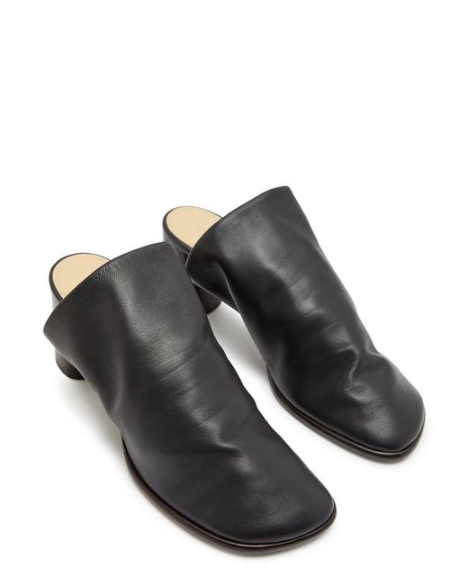 Lemaire Black Leather Mules