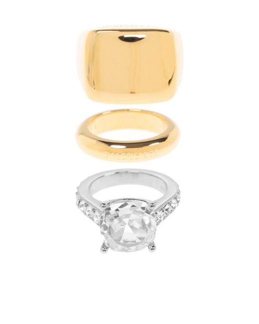 Balenciaga White Set Of Three Mini Day Ring Set