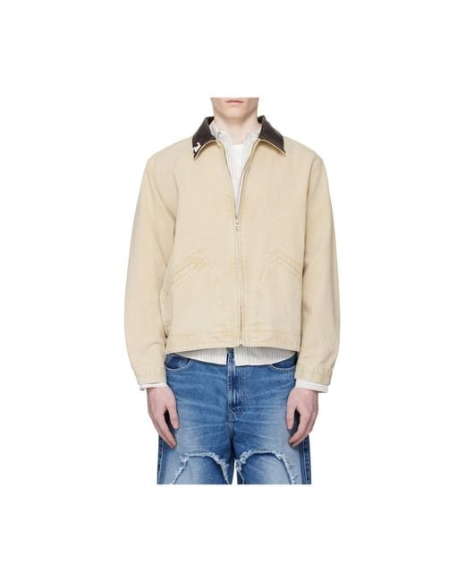Carne Bollente Natural Polo-Collar Zip-Fastening Jacket for men