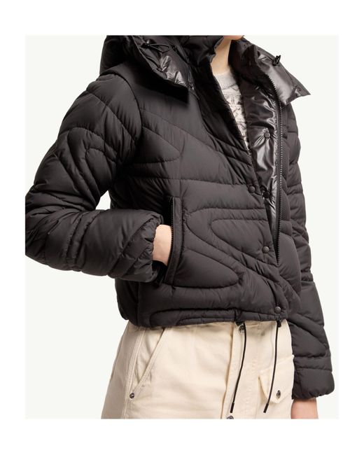 Moncler Black Leona 2-In-1 Hooded Short Down Jacket