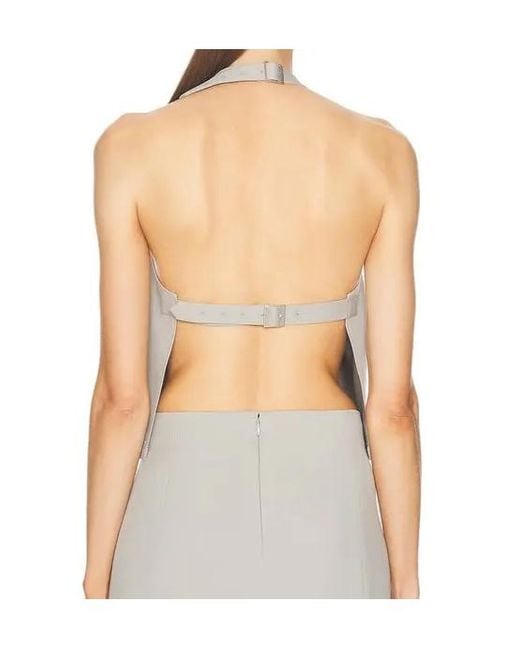 Wardrobe NYC White Backless Halterneck Top