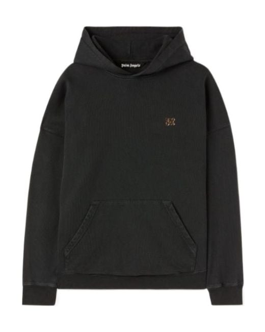 Palm Angels Black Back Foggy Logo Printed Hoodie for men