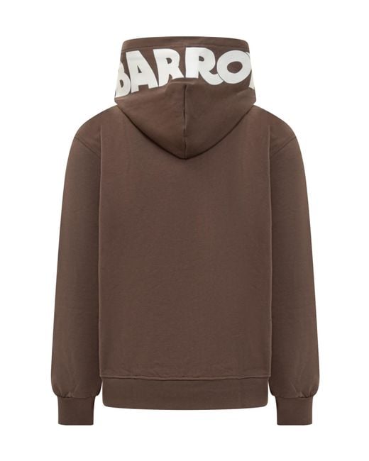 Barrow Brown Logo Printed Hoodie for men