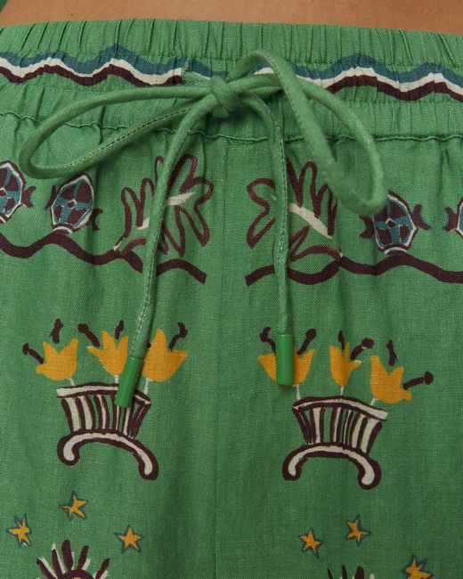 ALÉMAIS Green Elastic Waistband Casual Pants