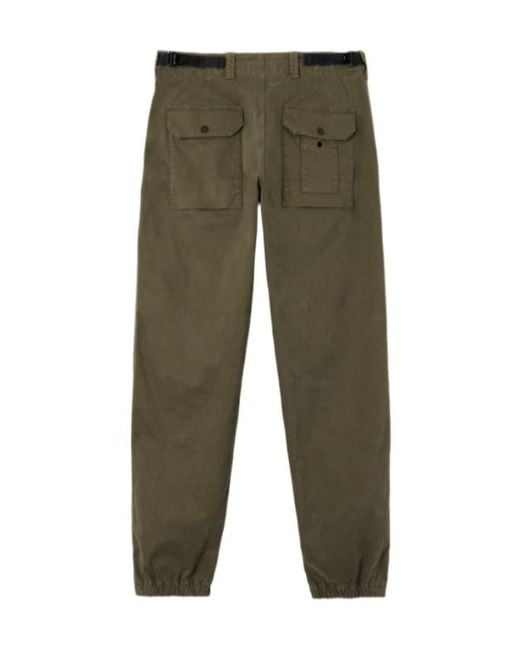Stone Island Green Loose-Fit Cargo Trousers With Adjustable Waistband for men