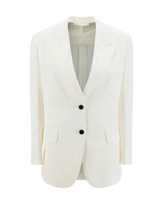 Tom Ford White Single-Breasted Blazer