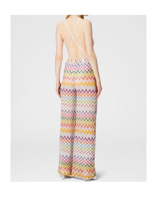 Missoni White Elastic Waist Palazzo Pants