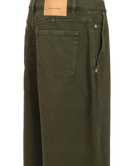 AMI Green Ami Wide Leg Jeans for men